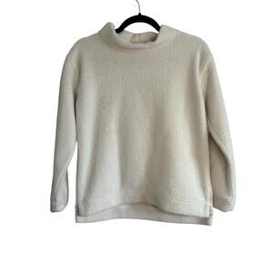 Vineyard Vines Girl’s Cream Fuzzy Mock Neck Tunic Sweatshirt